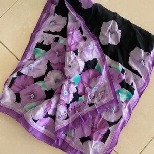 Adrienne Vittadini Multicolor Floral Print Summer Spring Silk Scarf